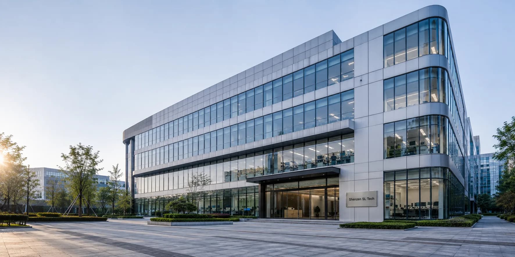 The Shenzhen office of Shenzhen SL Tech, seen from the courtyard
